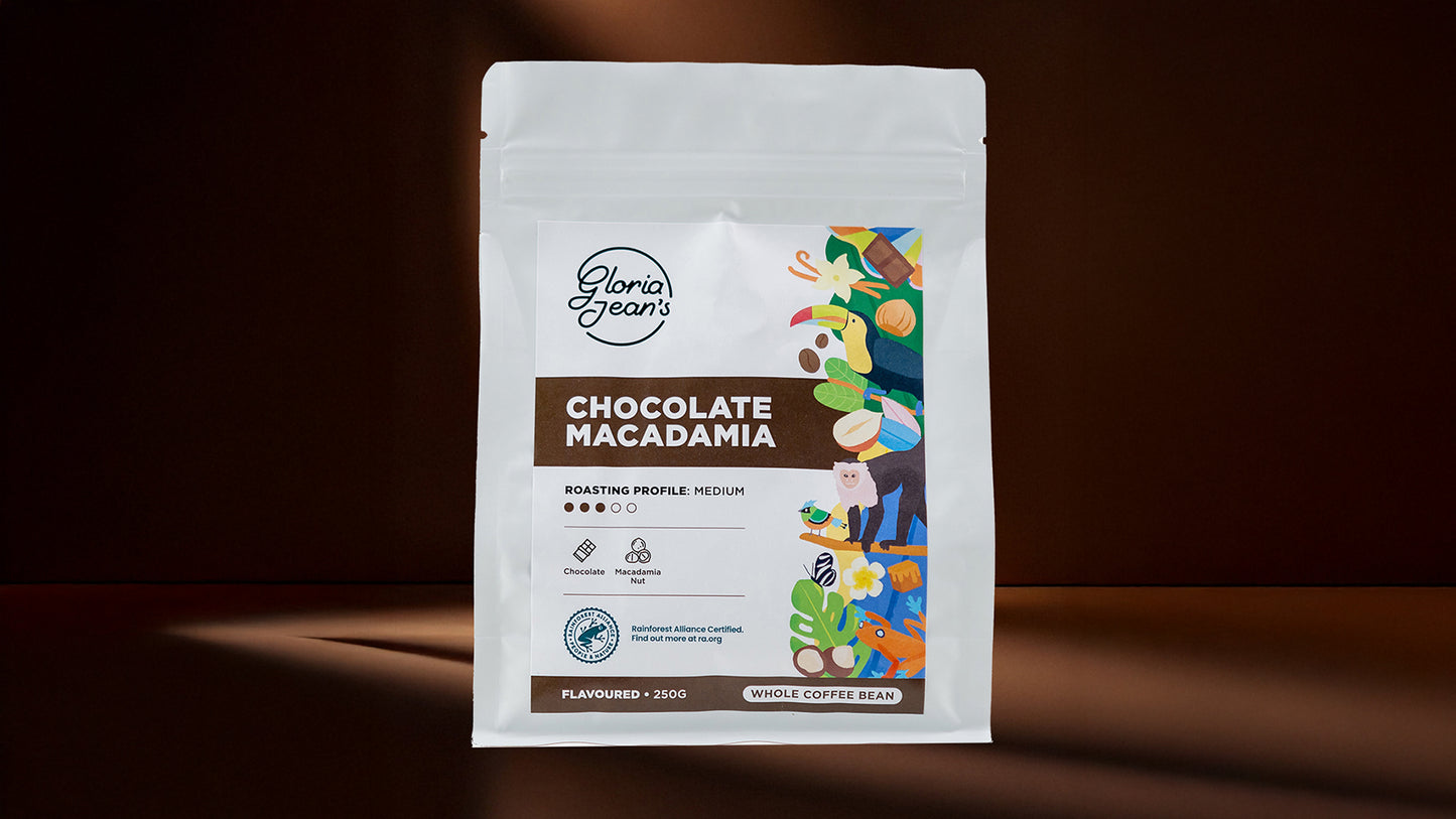 Chocolate Macadamia Cafea Boabe 250g